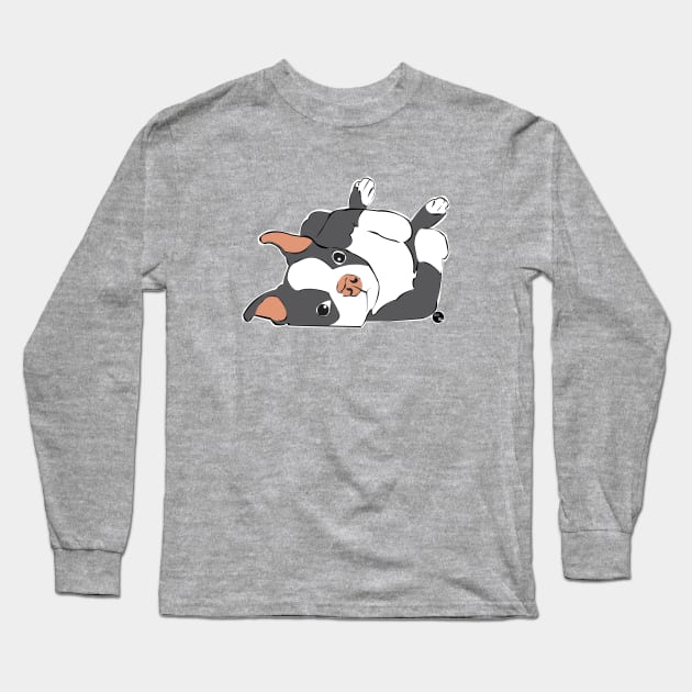 Lazy Boston Terrier Long Sleeve T-Shirt by AltTabStudio